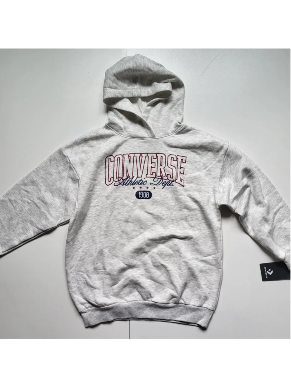 Girl's Converse Fleece-Lined Hoodie Sweatshirt–Gray Heather–Size M (10-11) - NWT